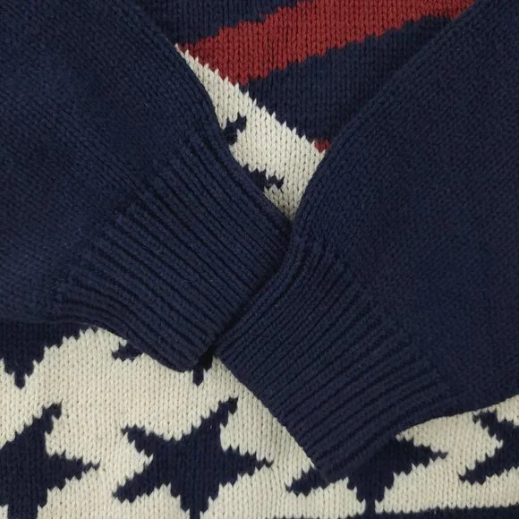 Britches Outdoors Vintage Sweater Crew American Flag Knit Crewneck Men's Medium - Picture 11 of 11